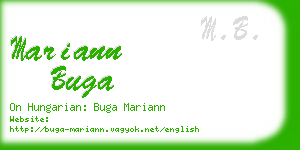 mariann buga business card